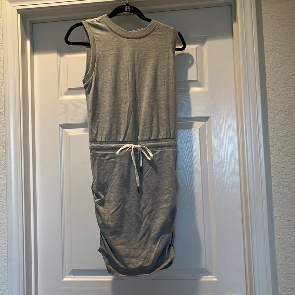 N:philanthropy tank dress with drawstring and ruched side detail size small